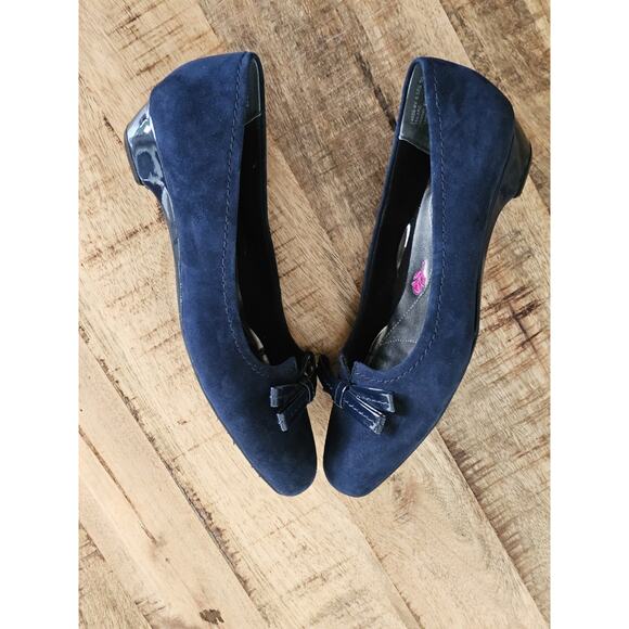 Ros Hommerson Leather Tulane Classic Slip On Shoe Women's Size 8.5 SS Navy - Picture 8 of 10